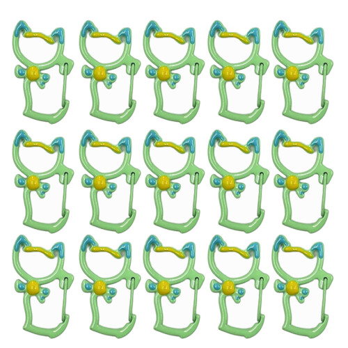 15Pcs Cats Shaped Lobster Clasp Keychain Hook Lanyard Spring-12