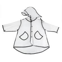 Regnponcho med huva för barn, återanvändbar vattentät regnjacka med tofsdesign, miljövänligt EVA-material, lätt regnkläder med mjuk,