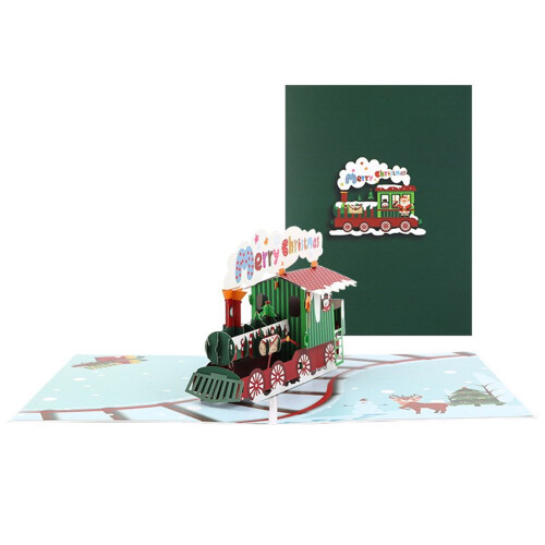 Delicate 3D Christmas Popup Greeting Cards With Envelopes For