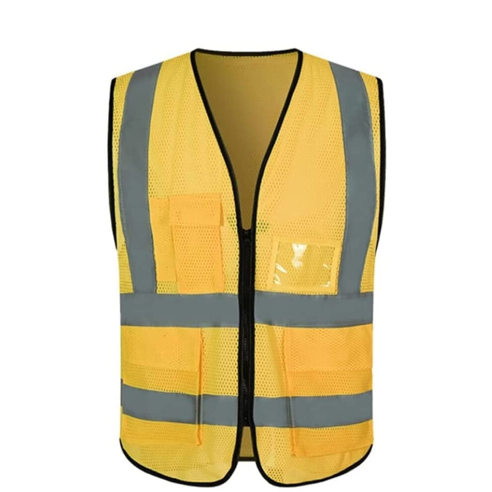 Visibility Vests, Visible, Breathable Mesh Workwear, Reflective Vests With Pockets And Zippers, Reflective Vests. 9119770831644