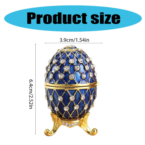 Enamel Easters Eggs with Crystal Embellishments for Gifting-Red 1