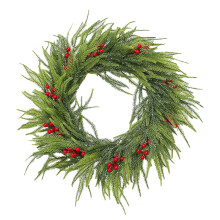Pine Branch/Wreath Realistic Cedar Rattan-Red fruit garland 45