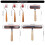 1/3 stuks rubberen roller houten handvat rubberen-A 4