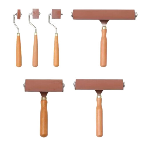 1/3 stuks rubberen roller houten handvat rubberen-A 1