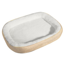 Luxe kattenslaapbank, wasbare hondenslaapbank,-Beige witte S