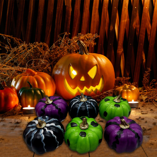 6pcs Halloween Pumpkin Ensembles Home Decoration for Table-B 2