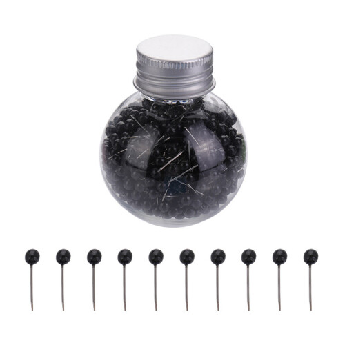 600x/Set Practical Pins with Head Straight Sewing Pins-Black