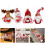 Set van 4 polyester hangers, kerstboomversieringen, kerstman, 2