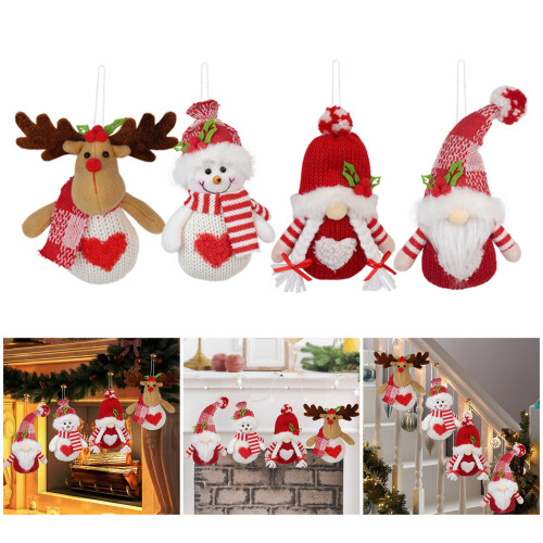 Set van 4 polyester hangers, kerstboomversieringen, kerstman, 1