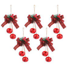 Kerstfestival ijzeren bellen met strikaccent voor-Rood