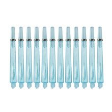Dart shafts, transparent, with stainless steel rings, 2BA, 4.5 mm screw thread, easy handling, 12 pieces Ref: 5789