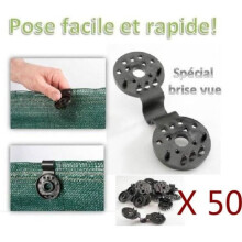 Sichtschutzclips - XICHAO - 50er-Pack - Schwarz - Außenbereich - Kunststoff - 1/2" (15 x 21)