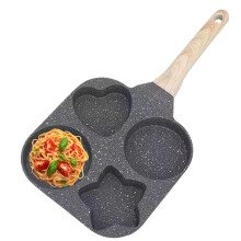 4 Egg Fry Pan Black Color Nonstick Omelet Pan Durabble Multifunctional Egg Mould, Reusable And Easy Clean Portable Kitchen Gadget Breakfast Tool