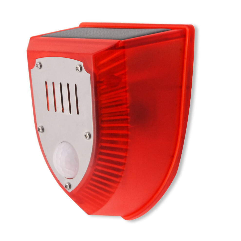 Solar Sound And Light Alarm, Motion Sensor Detector Siren With Led Warning Strobe Light For Home Warehouse Farm 9119770834096