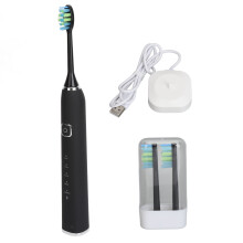 Escova de dentes elétrica inteligente 38000VPM, cabeça de escova para limpeza profunda e remoção de placa, recarregável via USB, à prova
