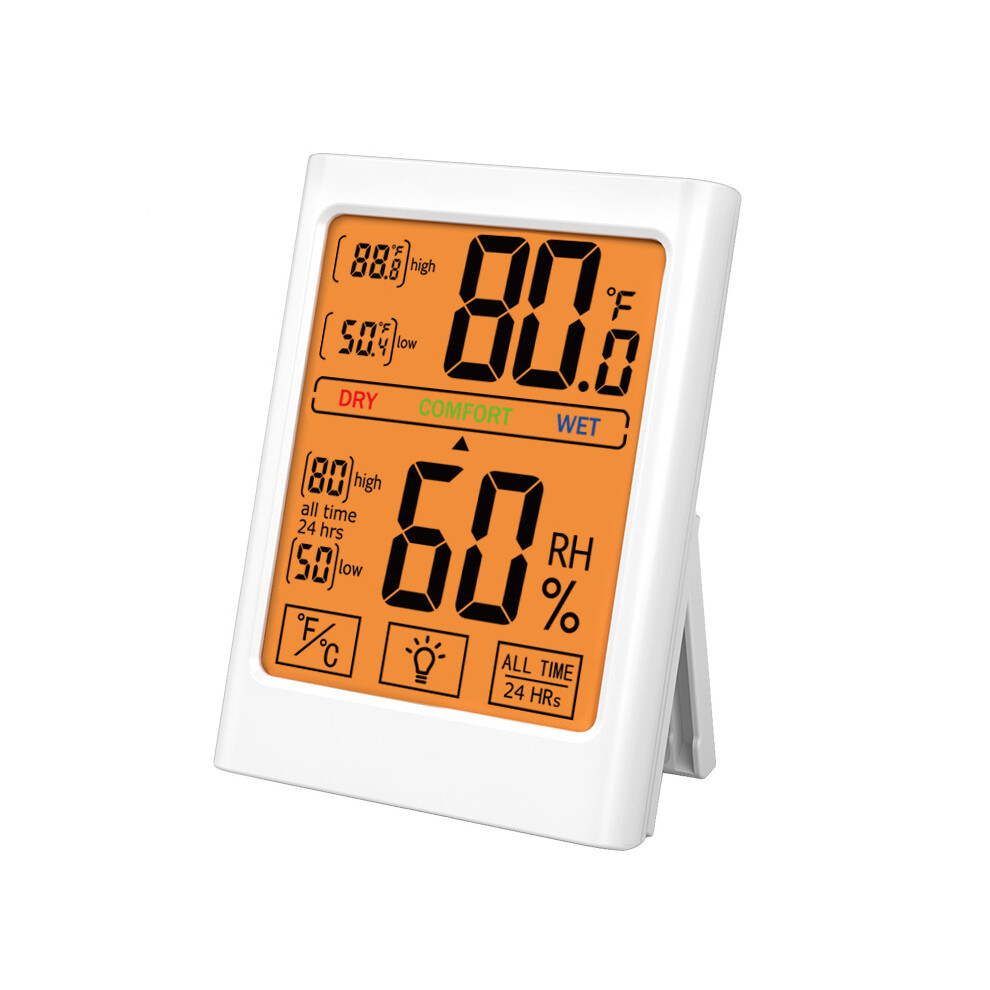 Indoor Digital Thermometer, Rapid Sensing Temperature and Humidity Monitor with Backlight Display, High Accuracy Sensor, Healthy Home Indicator for Be