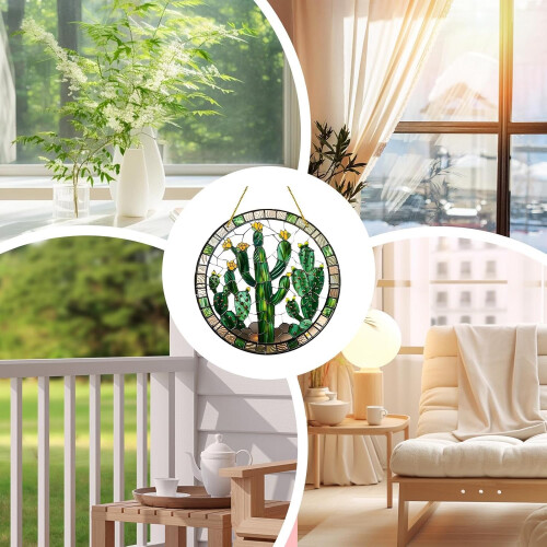 Cactus Window Solar Catcher  Great Current Plant Decoration for Windows 2
