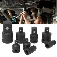 8-teiliges schwarzes Steckschlüssel-Adapterset, Reduzierstücke, CRV-Schlagschrauber-Adapter (TIP)
