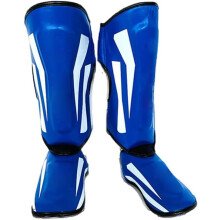 Martial Arts Shin Guards Leather Leg Protector for Kickboxing MMA Black