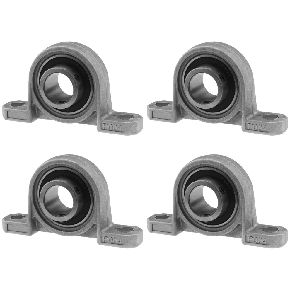 4pcs KP004 Zinc Alloy Housing Ball Bearings for Pillow Block Bore 20mm Vertical Insertion Flange Bearing Self Adjusting Bracket Central Mounted