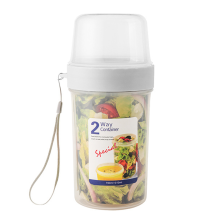 Salatmåltidsshakerkop til sund livsstil, BPA-fri beholdere til bærbare morgenmadskopper på farten, salatdressingsholder med stor kapacitet og