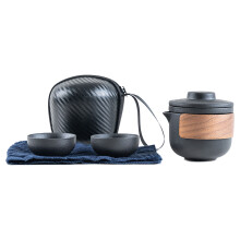 Reistheepot met infuser, hoogwaardig porseleinen theeservies, compacte theeset voor outdoorliefhebbers, elegant Chinees design met hittebestendig