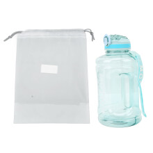 Grote waterfles met handvat, BPA-vrij, milieuvriendelijk, lekvrij, vaatwasmachinebestendig, stofbestendige tuit, tijdsaanduidingen voor dagelijkse