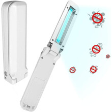 Uvc Disinfection Lamp For Home Office, Portable Uv-C Cleaner Germicidal Ultraviolet Hand Wand Destroys Drug Resistant Bacteria, Wirelessly Controlled