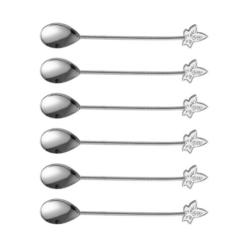 Set van 6 lange permanente roerlepels Constructie van-Zilver