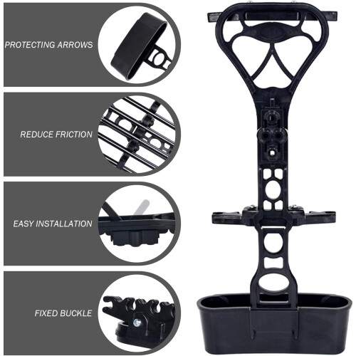Compound Bow Quiver for 6 Arrows Quick Release ABS Arrow Quiver Black 2