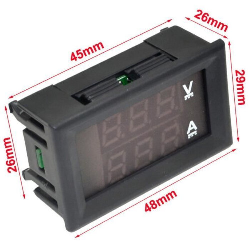 100V DC 10A LED Digitalvoltmeter Amperemeter 1