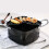 Ergonomic Handle Small Frying Cooker with Oil Filter Rack Iron 6