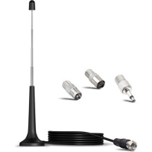 FM-DAB+-Radioantenne für den Innenbereich mit 75-Ohm-Signalverstärker, verstärkter HiFi-Systemantenne, 3-m-Sockel [S289]