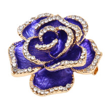 Broche de cristal com strass para mulheres, acessório elegante, joia da moda, alfinete de lapela, flores para casamento, para diversas ocasiões,