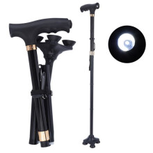 Faltbarer Gehstock – Nicht spezifiziert – Verstellbar – Aluminium – LED-Licht – Rutschfest