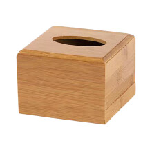 Bamboe tissueboxhoes met gladde randen, open onderkant en snelwisselsysteem, vierkant model in natuurlijke stijl voor kantoor, badkamer en wastafel,