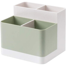 Organizator de birou compact, design cu 4 compartimente, asigură depozitare versatilă, economie de spațiu și durabilitate, material ABS