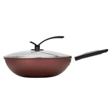 Cast Iron Wok Flat Bottom Frying Pan Iron Wok with Lid for Electric Stove Induction Cooker Gas Stove Chinese Iron Pot 30cm 30cm/12inch