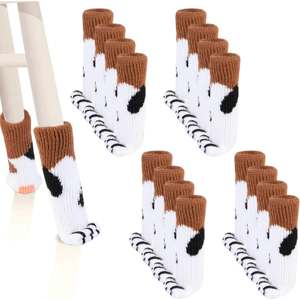 Chair Leg Floor Protectors With Cartoon Cat Paw Design, Protect Hardwood Floors With Non-Slip Furniture Socks 9554910712542