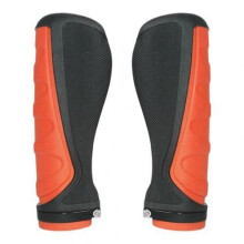 Fahrradzubehör, 1 Paar ergonomische, komfortable, ultraleichte und rutschfeste Lenkergriffe aus Gummi – orange und schwarz