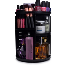 Organizator de machiaj acrilic, rotație la 360 de grade cu bază stabilă întărită pentru parfum și cosmetice (se potrivește cu orice stil de