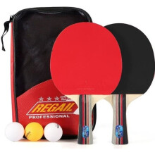 Tischtennisset: 2 Pappelholz-Tischtennisschläger, 3 Bälle und 1 Tasche