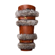 Wrist Guards Plush Trim Men Cosplay Knight Adjustable Metal Hole Gothic Protective Bracers Brown Single, brown