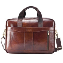 Aktentasche, Aktentasche aus echtem Leder für Herren, Schultertasche aus Naturleder, Bürohandtasche