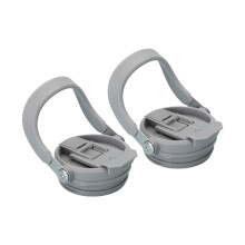 Two Spouts Portable Car Cup Lid Sealed Leaproof Plastic-Gray 30