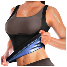 Short Vest with StandUp Collar 'SweatPromoting Fitness Suit for Women, Long Sleeve Training Clothing for High Intensity Training' Grey Vest M Blue