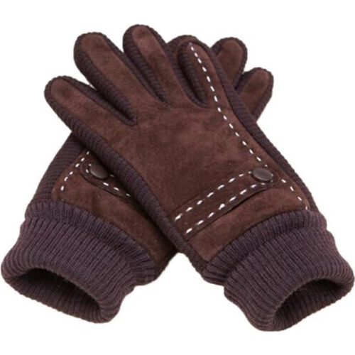 Herren-Winterhandschuhe – Thermo-Wildleder – Dicke Strickhandschuhe