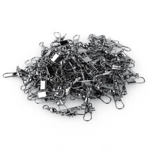 YOSOO Angelverbinder 100 x Messing-Wirbel-Angelstiftverbinder B Massive Ringe mit Karabinerhaken