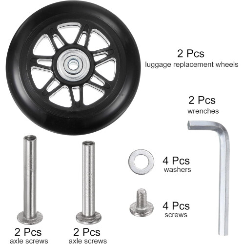 Replacement Suitcase Wheels 90 x 24 mm Repair Kits with 2  Wheels  Washers 1