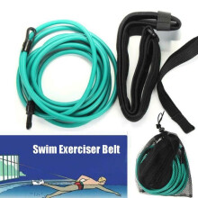 Schwimmgürtel für stationäres Widerstandstraining, elastisches Bremsseil für Erwachsene und Kinder – 6 x 10 x 400 mm – Grün